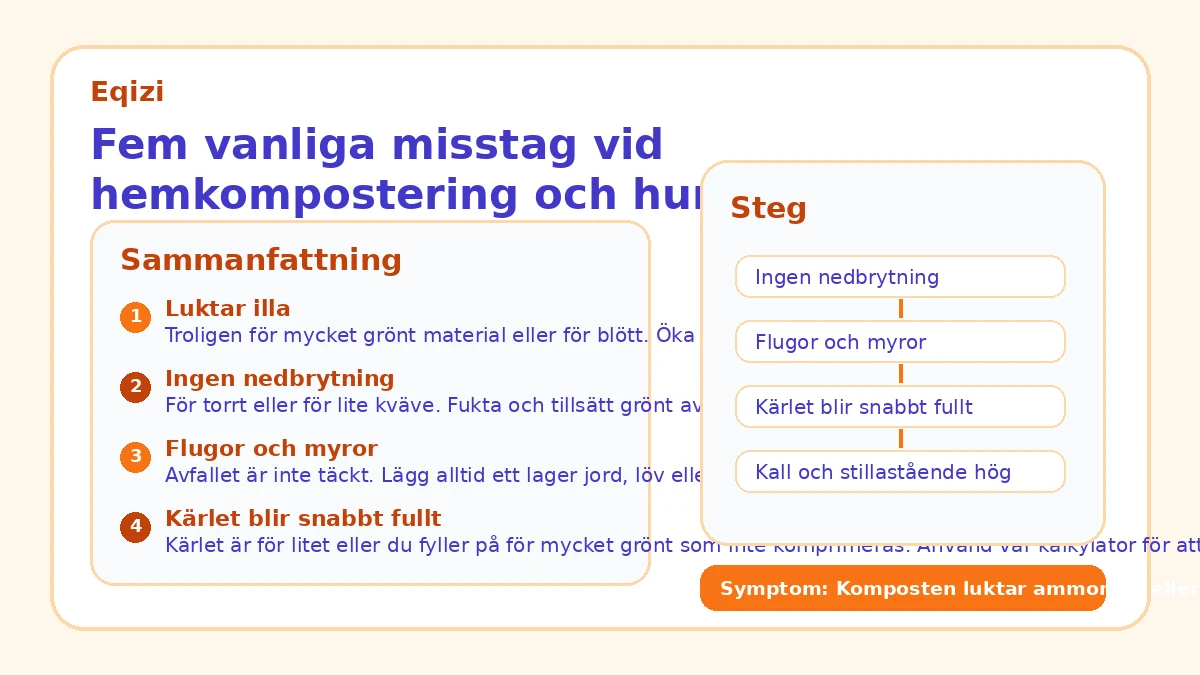Fem vanliga misstag vid hemkompostering och hur du undviker dem