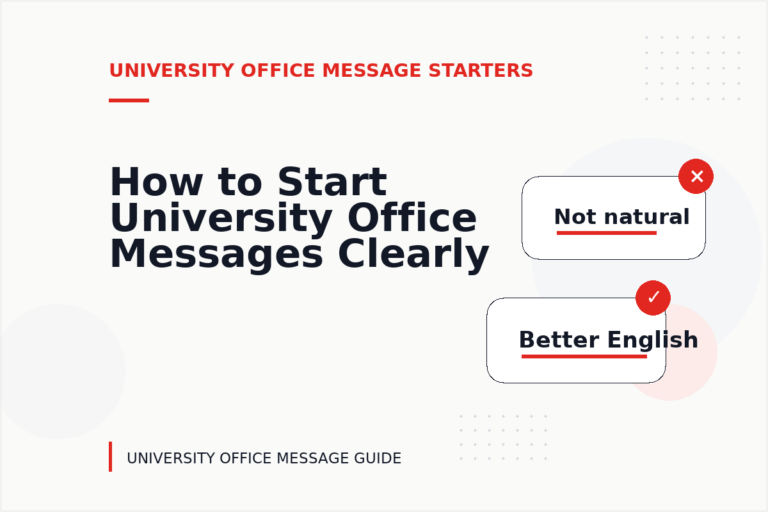 How to Start University Office Messages Clearly
