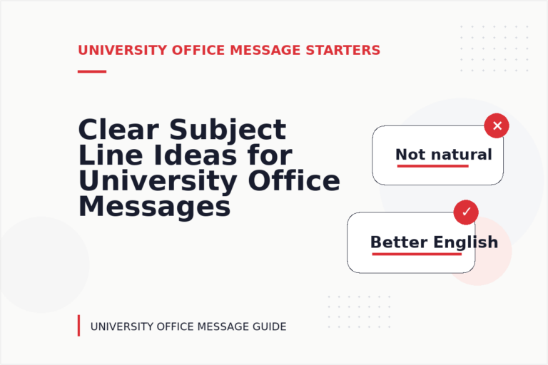 Clear Subject Line Ideas for University Office Messages Clear Subject Line Ideas for University Office Messages