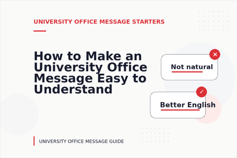 How to Make an University Office Message Easy to Understand