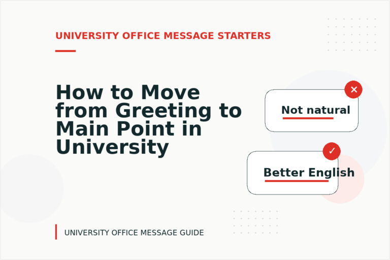 How to Move from Greeting to Main Point in University Office Message English How to Move from Greeting to Main Point in University Office Message English