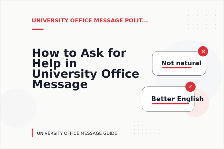 How to Ask for Help in University Office Message English
