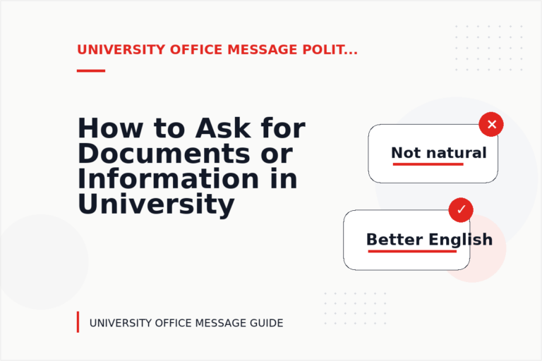 How to Ask for Documents or Information in University Office Message English