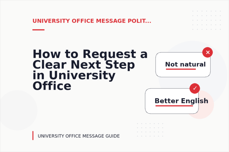 How to Request a Clear Next Step in University Office Message English How to Request a Clear Next Step in University Office Message English