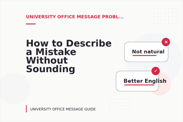 How to Describe a Mistake Without Sounding Rude in University Office Message English