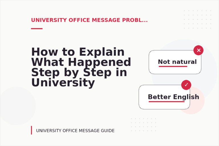 How to Explain What Happened Step by Step in University Office Message English
