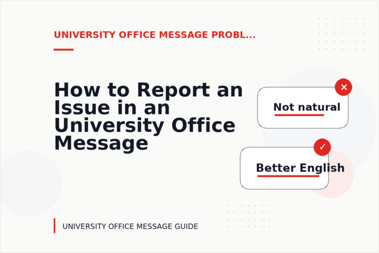 How to Report an Issue in an University Office Message