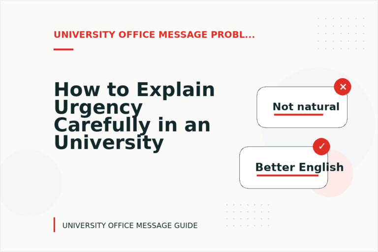How to Explain Urgency Carefully in an University Office Message