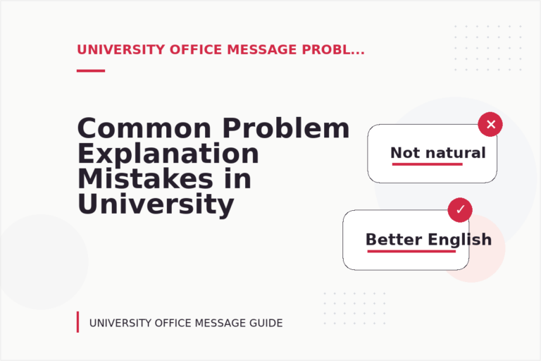 Common Problem Explanation Mistakes in University Office Message English