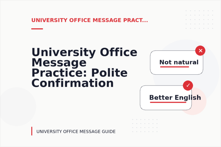 University Office Message Practice: Polite Confirmation Examples University Office Message Practice: Polite Confirmation Examples