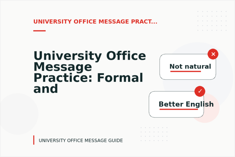 University Office Message Practice: Formal and Friendly Versions
