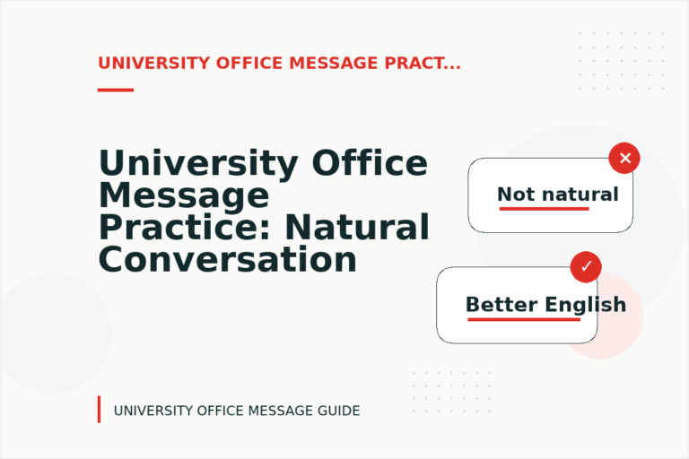 University Office Message Practice: Natural Conversation Lines University Office Message Practice: Natural Conversation Lines