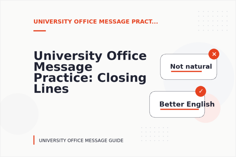 University Office Message Practice: Closing Lines and Follow-Ups University Office Message Practice: Closing Lines and Follow-Ups
